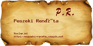 Peszeki Renáta névjegykártya